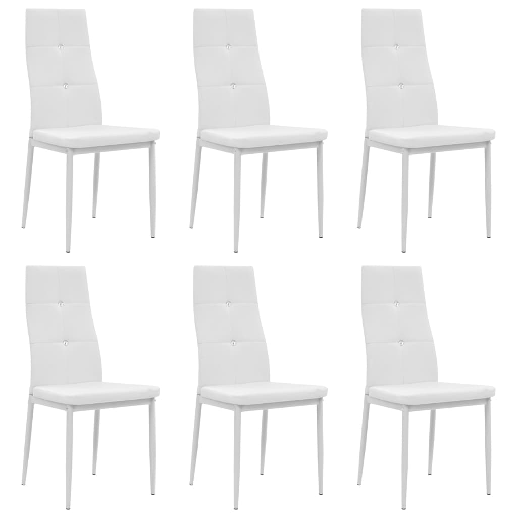 vidaXL Sillas de comedor 6 uds cuero sintético blanco