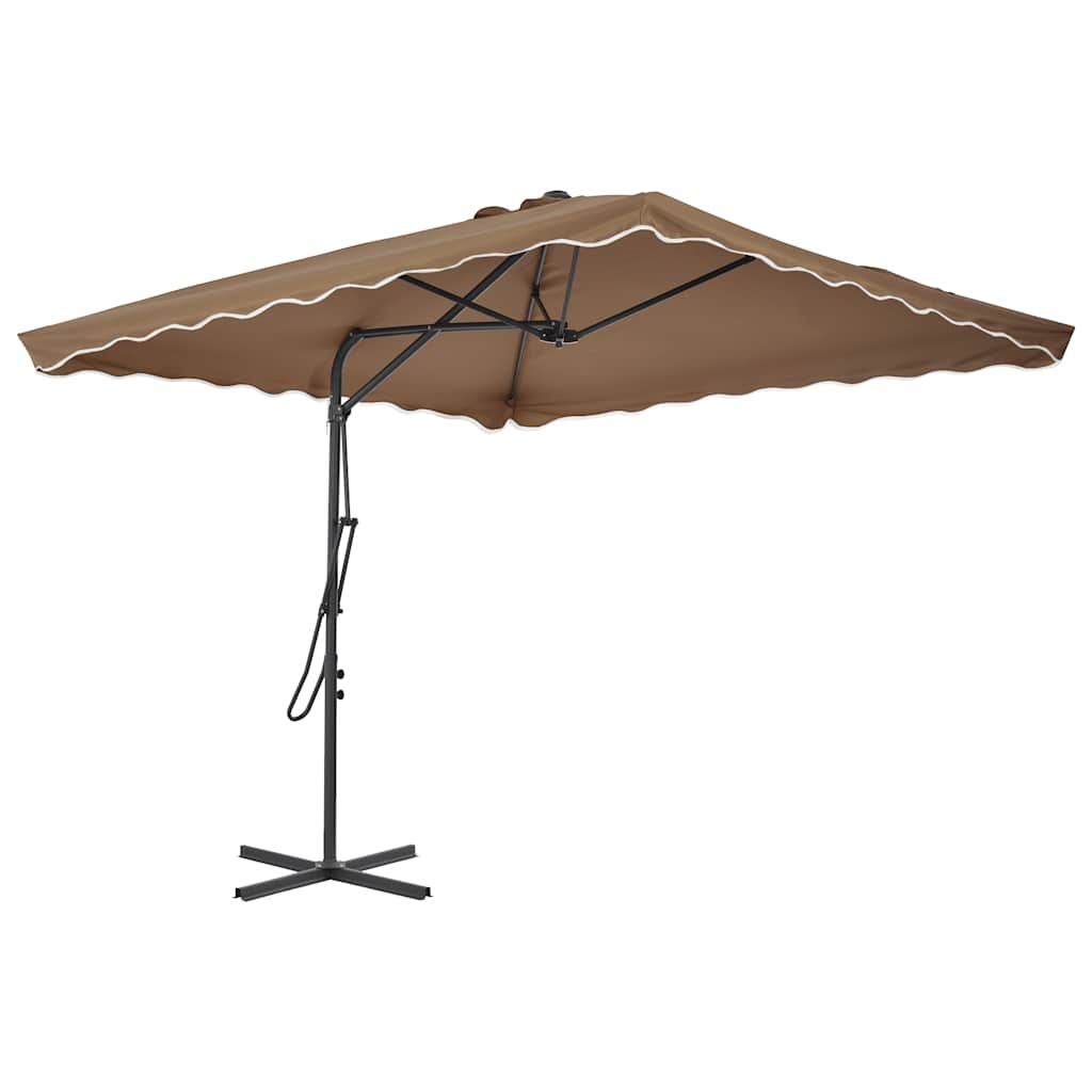 vidaXL Sombrilla de jardín con palo de acero taupe 250x250 cm