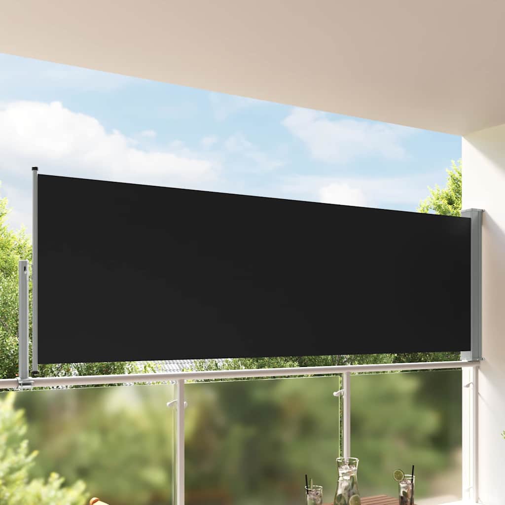 vidaXL Toldo lateral retráctil para patio 120x300 cm negro