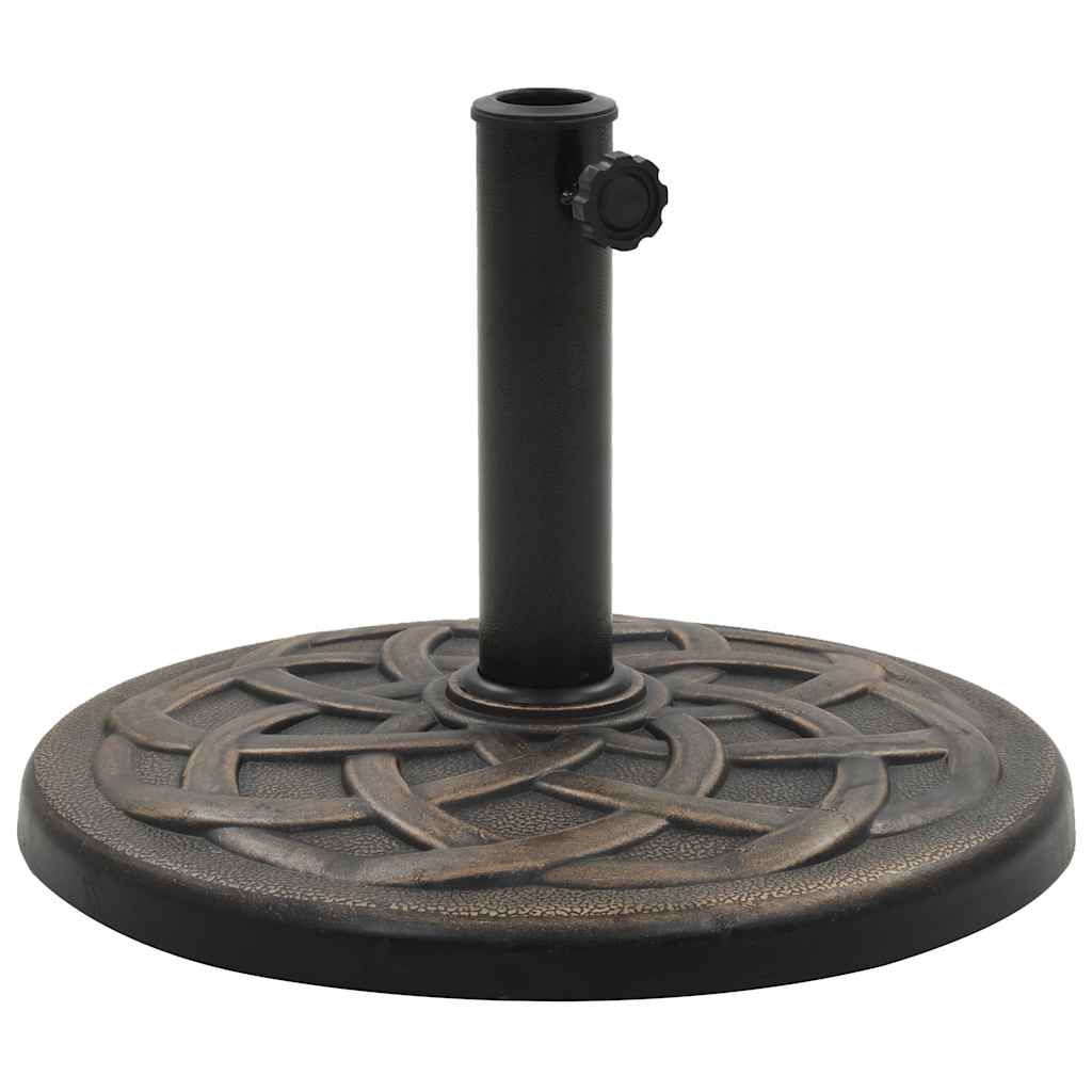 vidaXL Base de sombrilla redonda de poliresina bronce 11 kg
