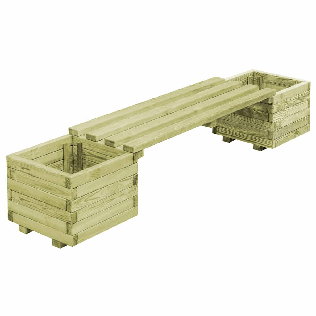 vidaXL Banco de jardín con jardineras de madera de pino impregnada
