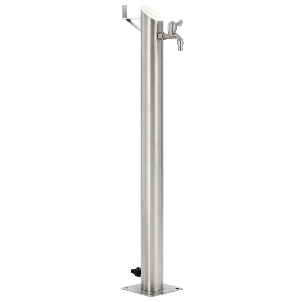 vidaXL Columna de agua de jardín acero inoxidable redonda 95 cm