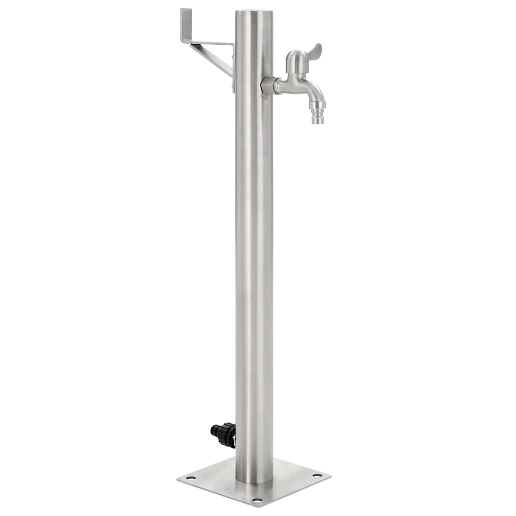vidaXL Columna de agua de jardín acero inoxidable redonda 65 cm