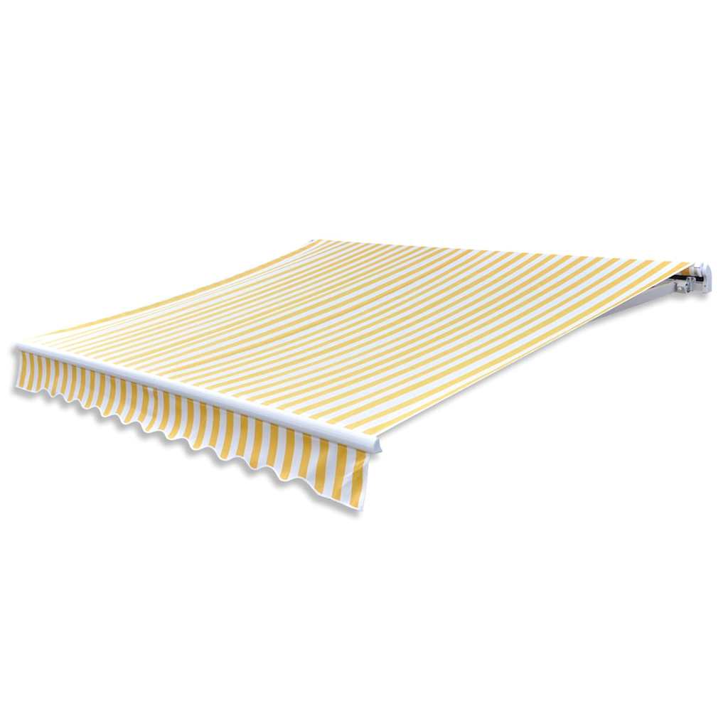 vidaXL Toldo plegable motorizado 400 cm amarillo y blanco