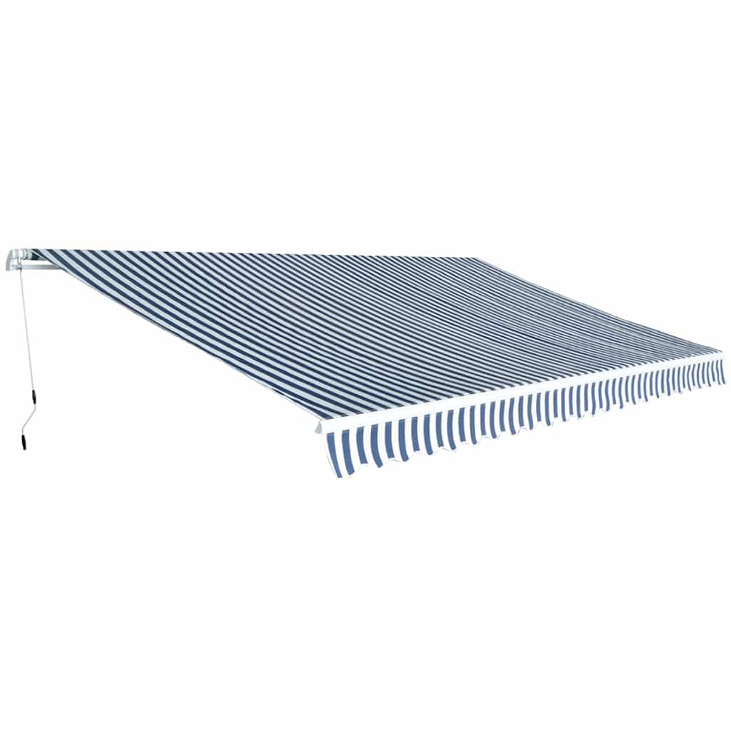 vidaXL Toldo plegable de operación manual 500 cm azul y blanco