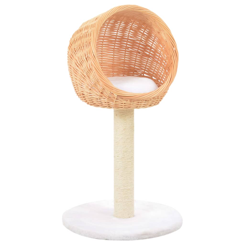 vidaXL Rascador para gatos con poste de sisal madera natural de sauce