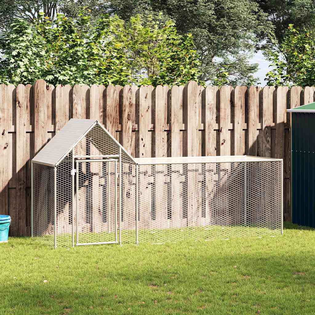 vidaXL Gallinero acero galvanizado 3x1x1,5 m