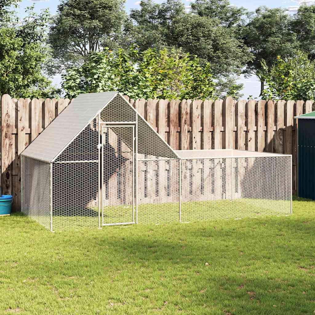 vidaXL Gallinero acero galvanizado 4x2x2 m