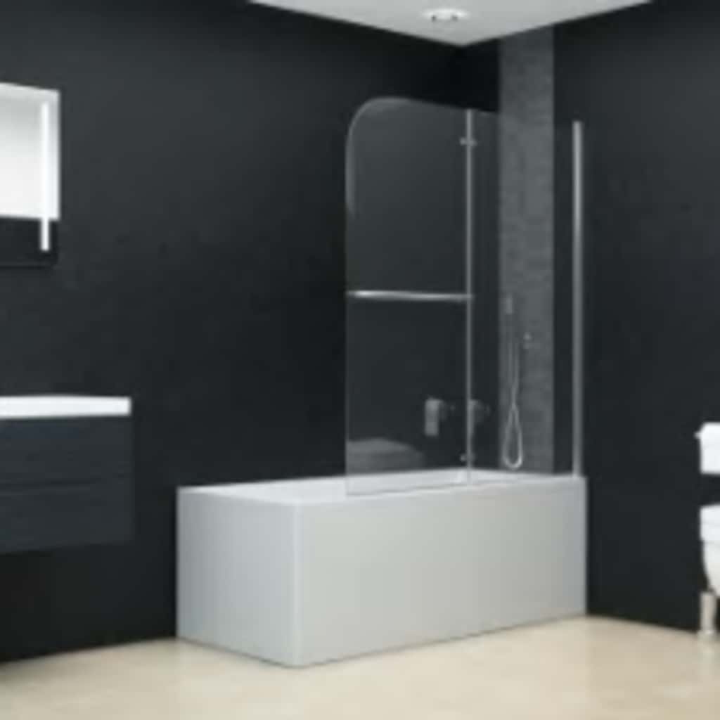 vidaXL Mampara de ducha plegable 2 paneles ESG 95x140 cm