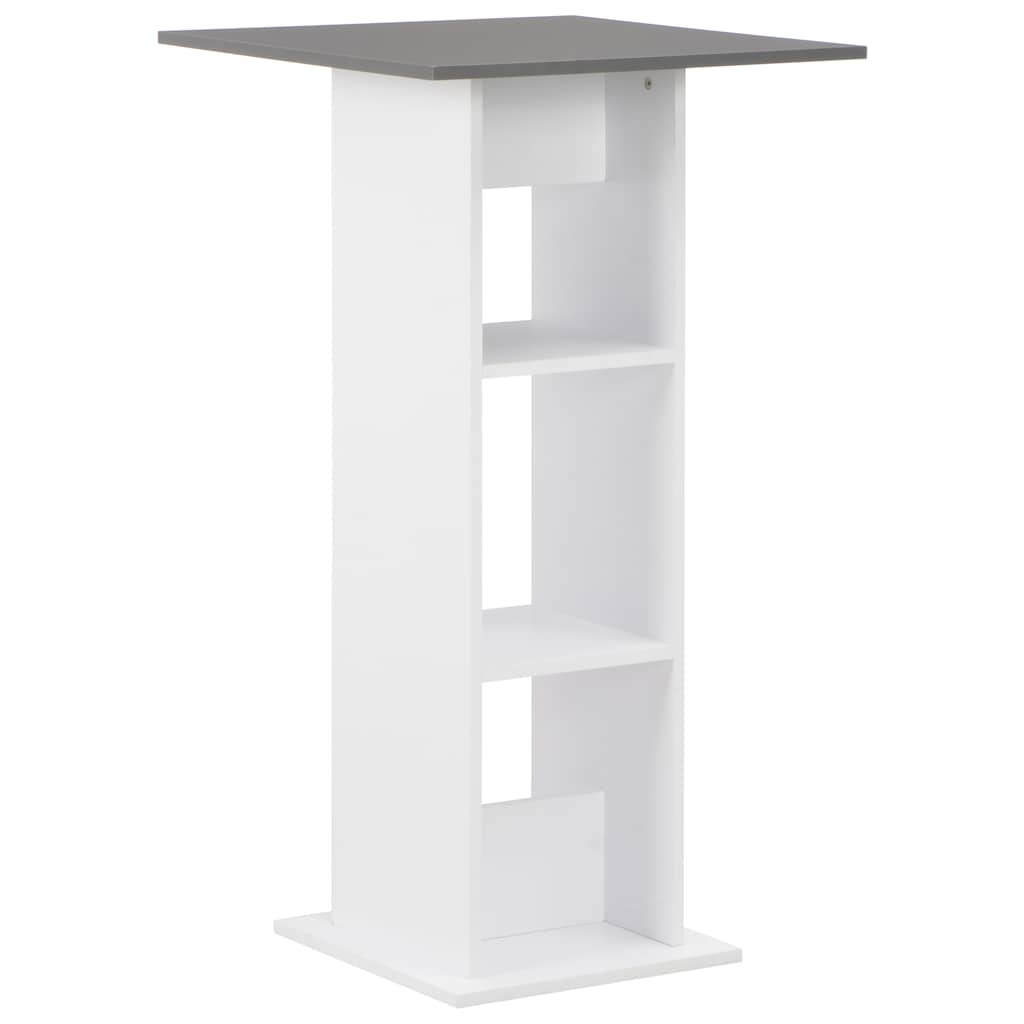 vidaXL Mesa alta de cocina blanco y gris antracita 60x60x110 cm