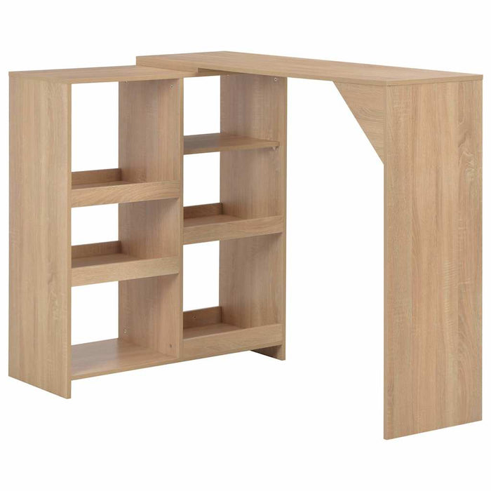 vidaXL Mesa de bar con estantería móvil negro 138x39x110 cm