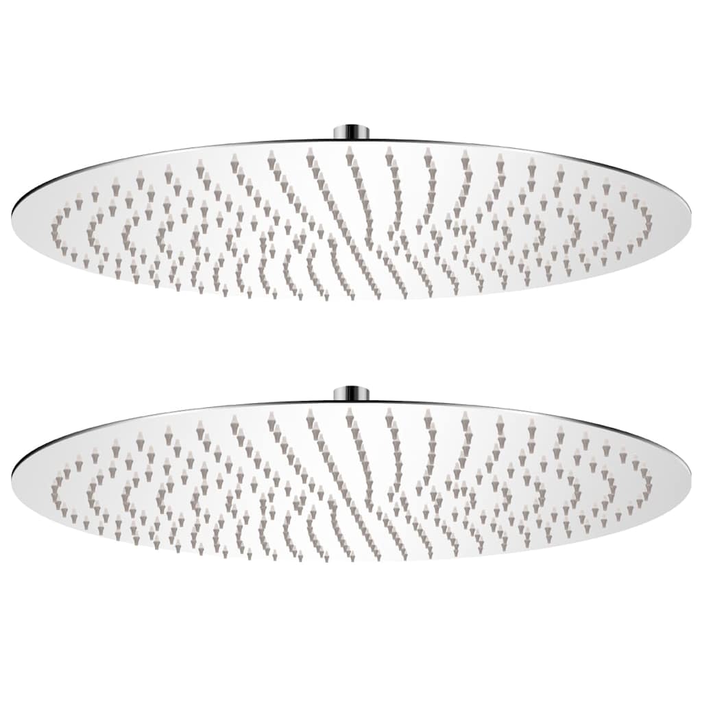 vidaXL Cabezal de ducha efecto lluvia 2 pzs acero inoxidable Ø 50 cm
