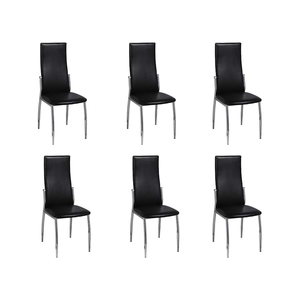 vidaXL Sillas de comedor 6 unidades cuero sintético negro