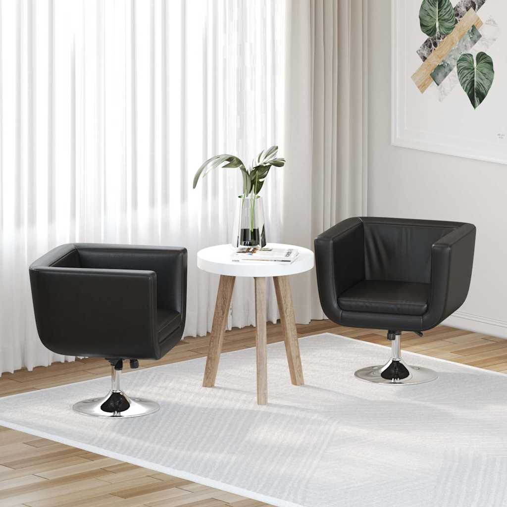 vidaXL Taburetes de bar 2 unidades cuero artificial negro