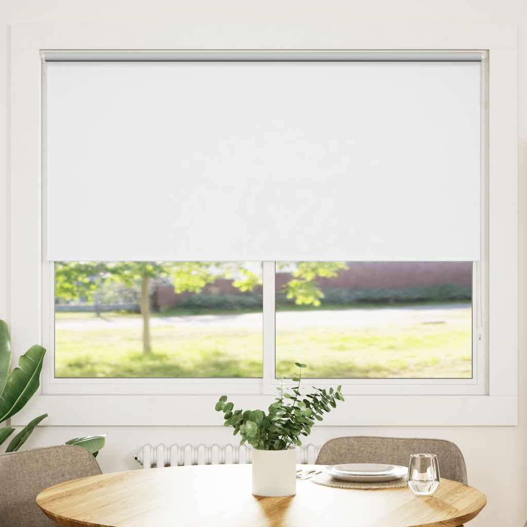 vidaXL Estor enrollable opaco 144,4x175 cm, tela, ancho 140 cm, blanco