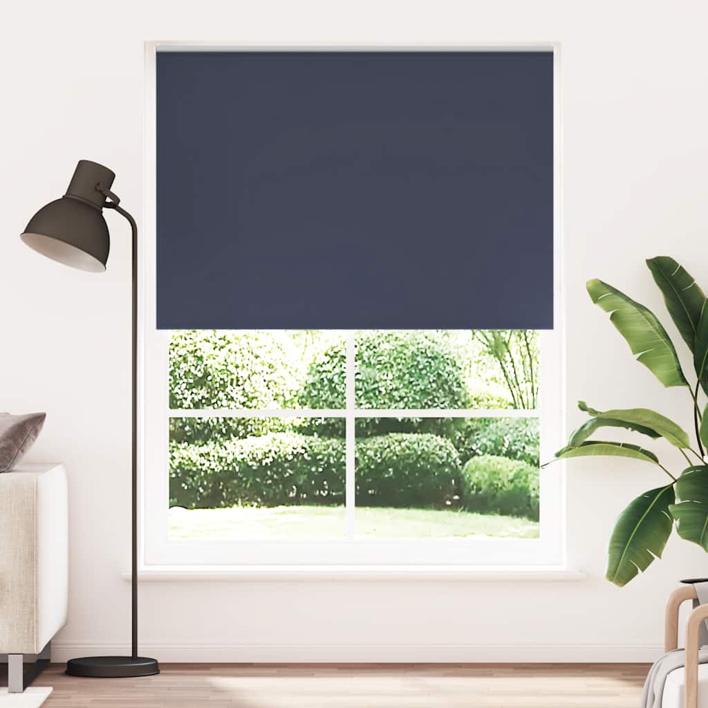 vidaXL Estor enrollable opaco 164,4x230 cm Tejido Ancho 160 cm Azul Marino