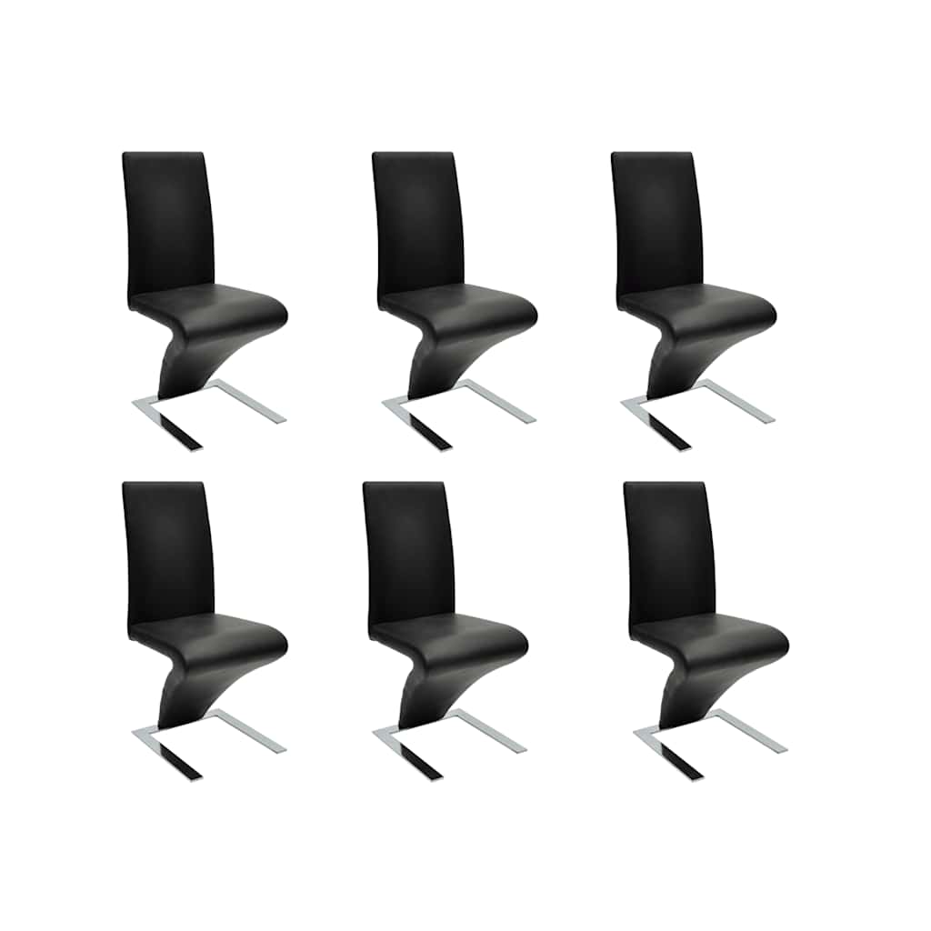 vidaXL Sillas de comedor 6 unidades cuero sintético negro