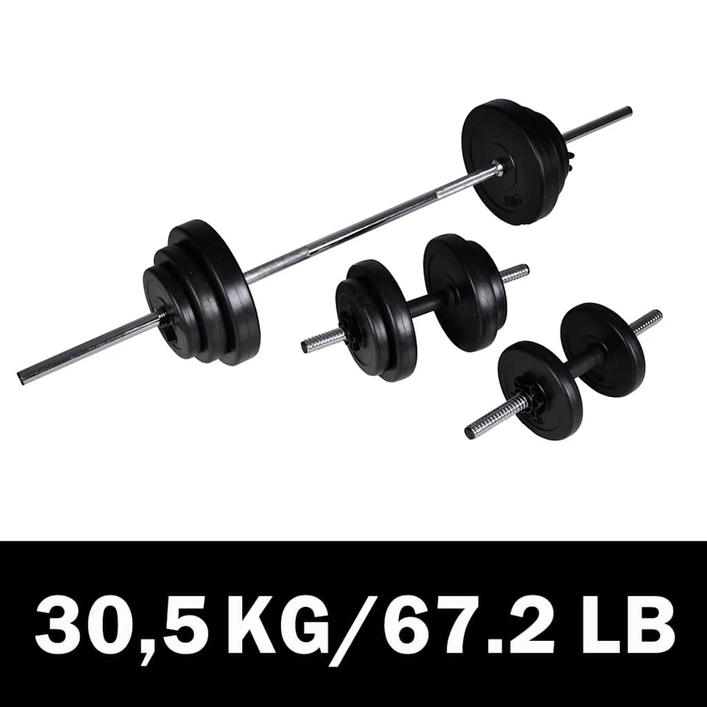 Juego de barras + 2 mancuernas 30,5kg