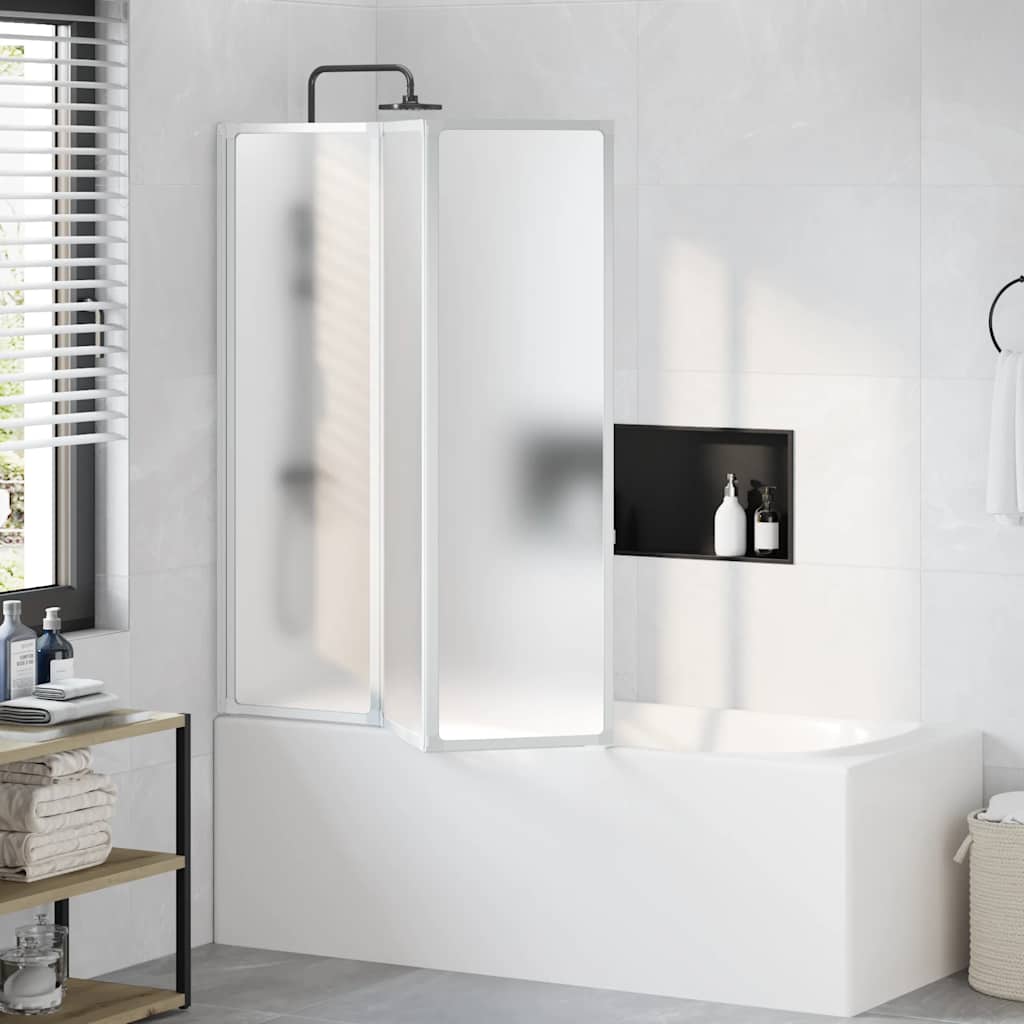 vidaXL Mampara de ducha con 3 paneles plegables, 141 x 130 cm