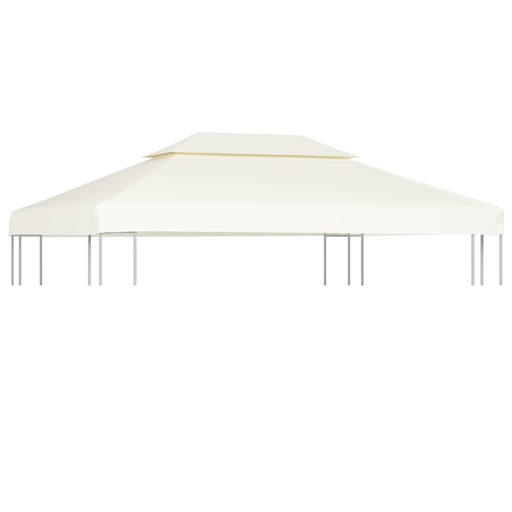 vidaXL Cubierta de repuesto de cenador crema blanco 310 g/m² 3x4 m