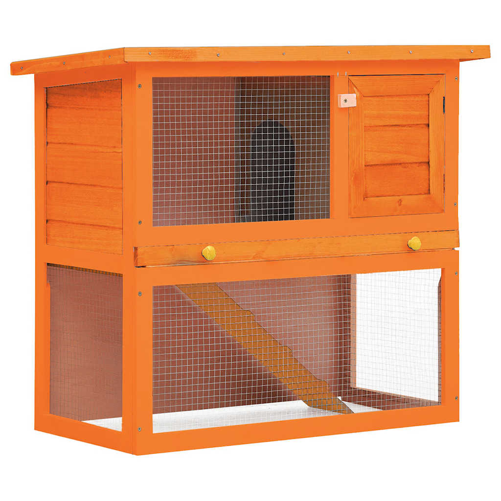 vidaXL Casa de animales pequeños jaula conejera 1 puerta madera