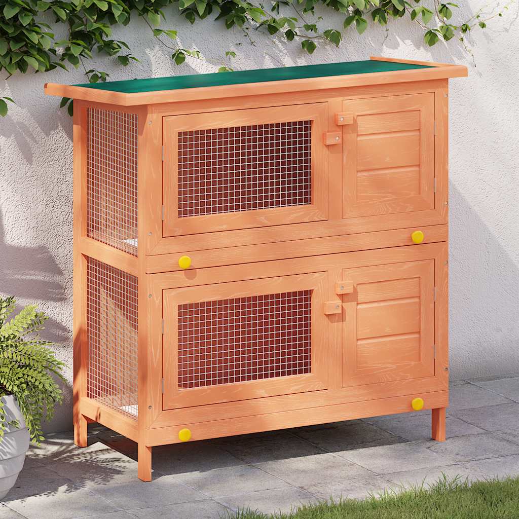 vidaXL Casa de animales pequeños jaula conejera 4 puertas madera