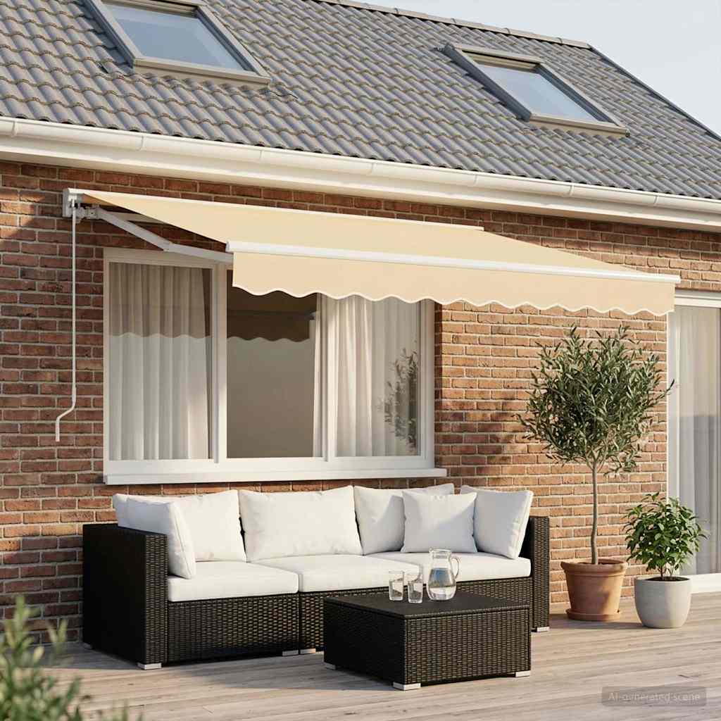 vidaXL Tela de repuesto para toldo crema 300x250 cm poliéster