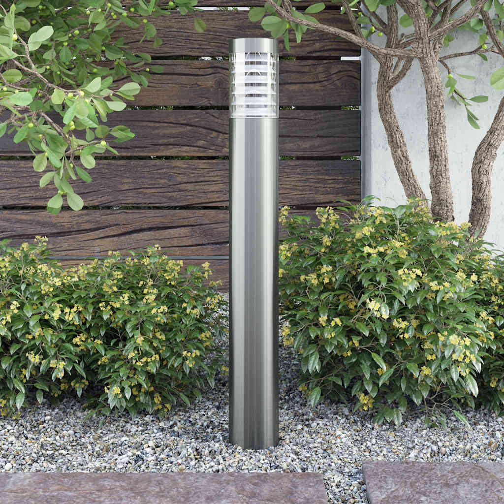 vidaXL Lámpara de poste de jardín acero inoxidable