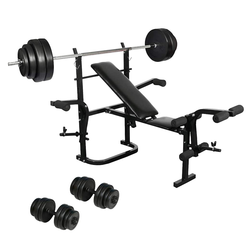 vidaXL Banca con mancuernas y pesas plegablr gimnasio en casa