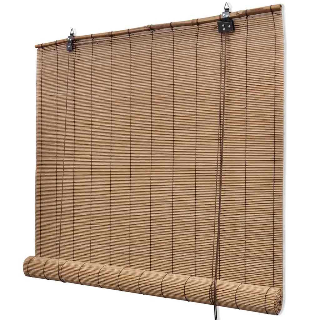 vidaXL Persianas enrollables de bambú marrón 120x220 cm