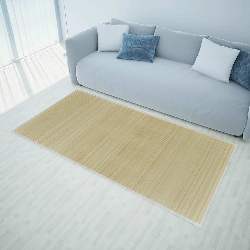 vidaXL Alfombra rectangular de bambú natural 120 x 180 cm