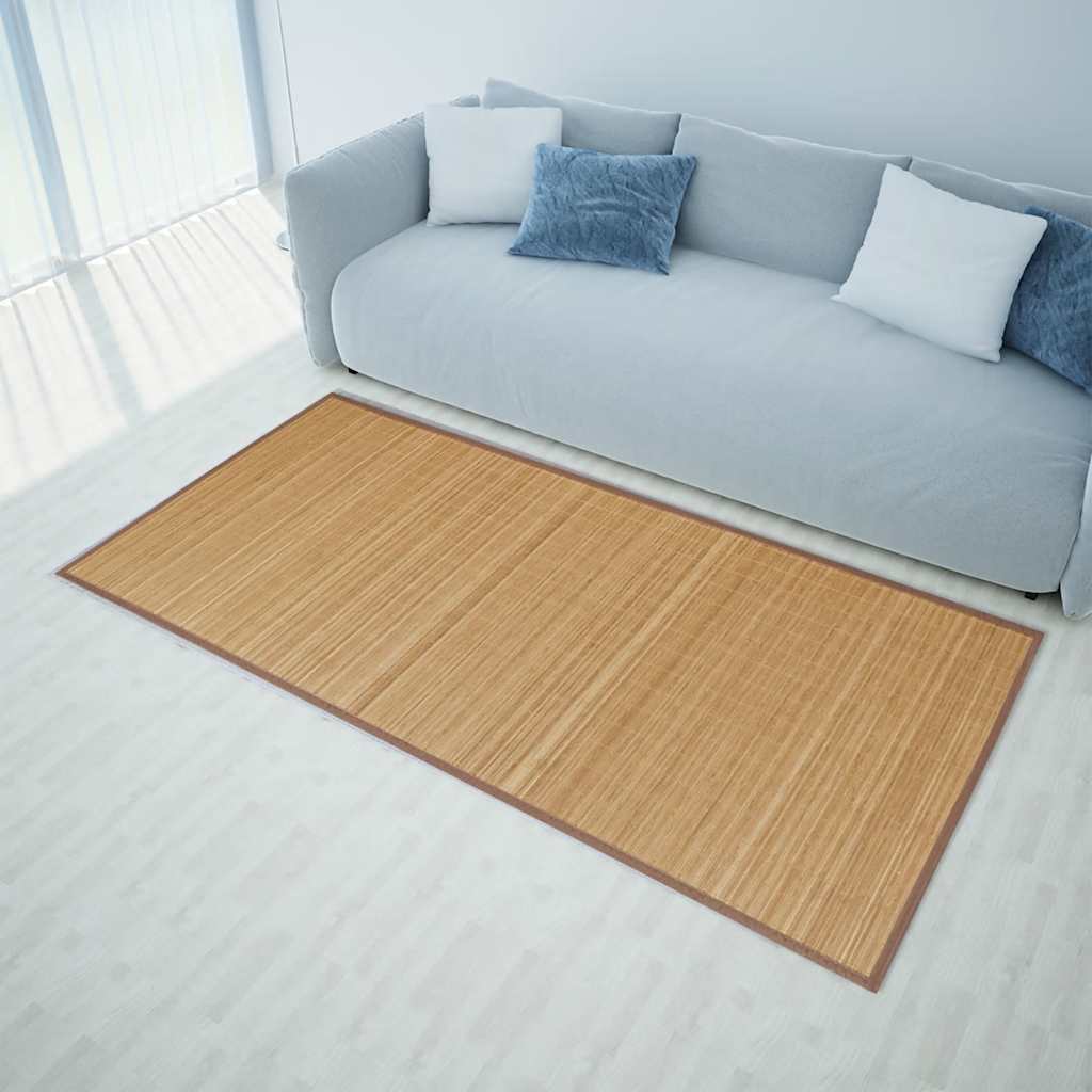 vidaXL Alfombra rectangular de bambú marrón 80 x 200 cm