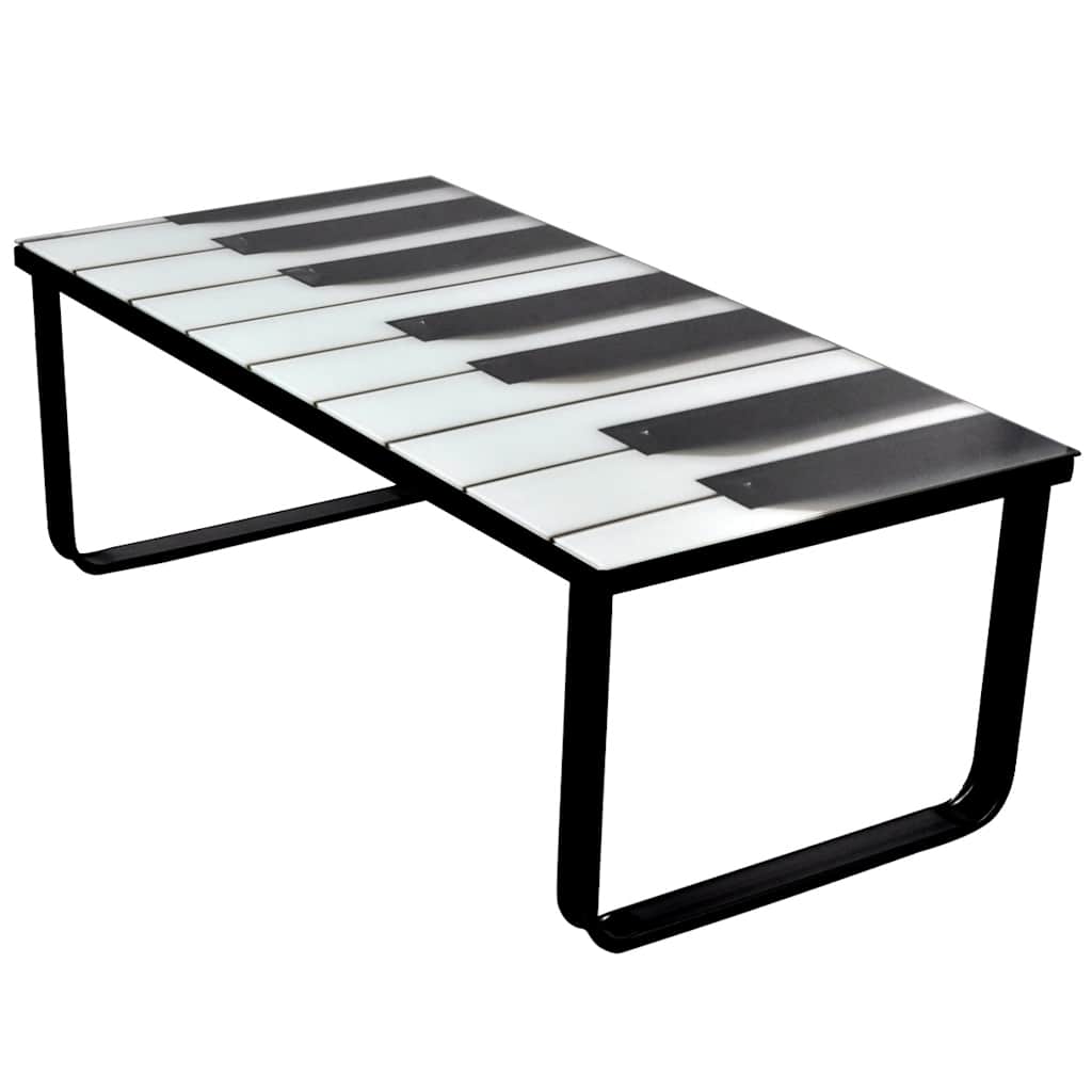 vidaXL Mesa de centro con superficie con estampado de piano