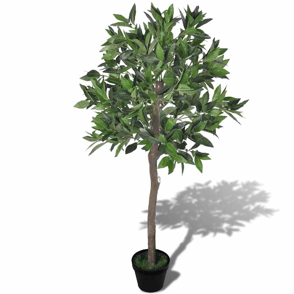 vidaXL Árbol de laurel artificial con maceta, 120 cm de alto