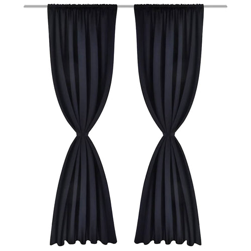 2 cortinas negras oscuras con jaretas, blackout 135 x 245 cm (2)