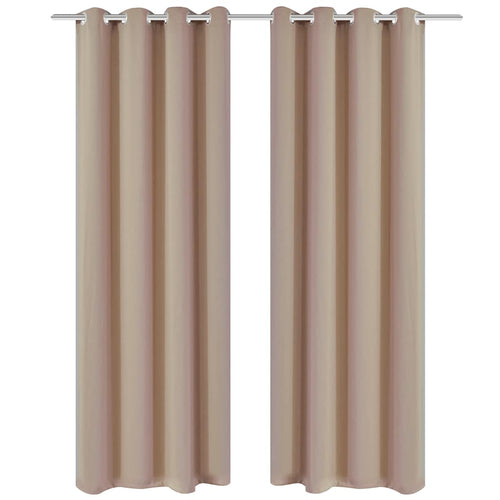 vidaXL 2 cortinas oscurecedoras con anillas blanco crema blackout 135x245cm