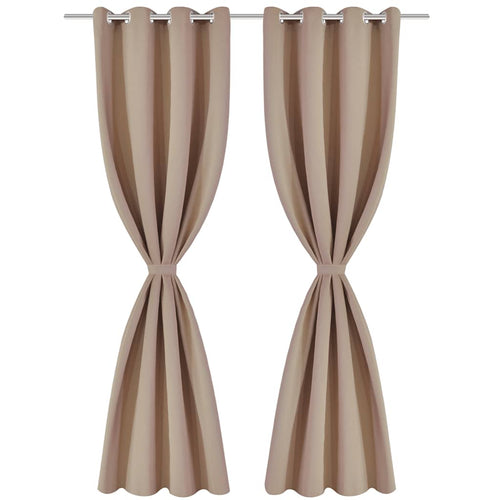 vidaXL 2 cortinas oscurecedoras con anillas blanco crema blackout 135x245cm (2)