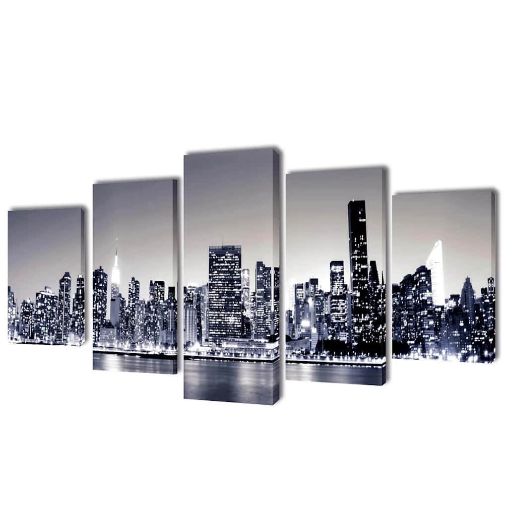 vidaXL Set decorativo de lienzos para pared perfil Nueva York 200 x 100 cm