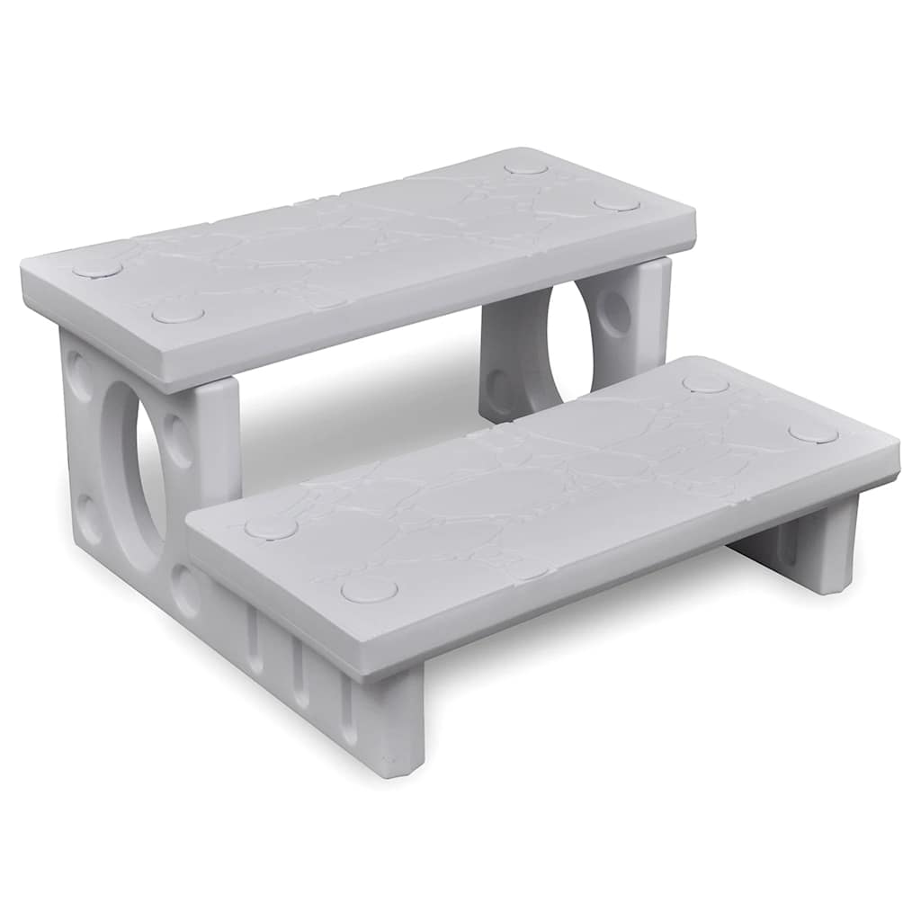 vidaXL Escalones para bañera de hidromasaje blanco
