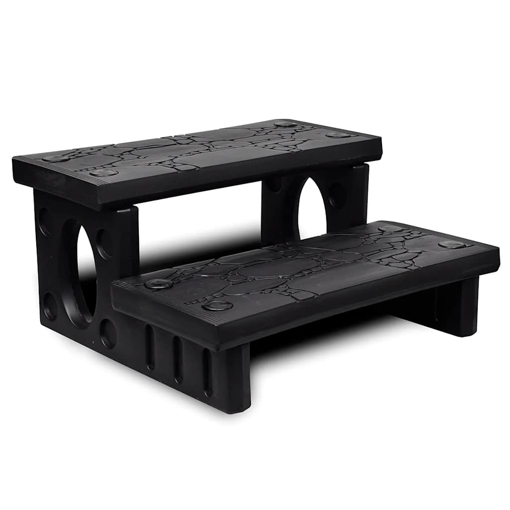 vidaXL Escalones para bañera de hidromasaje negro