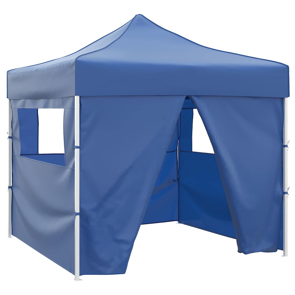 vidaXL Cenador plegable azul con 4 paredes 3x3 m