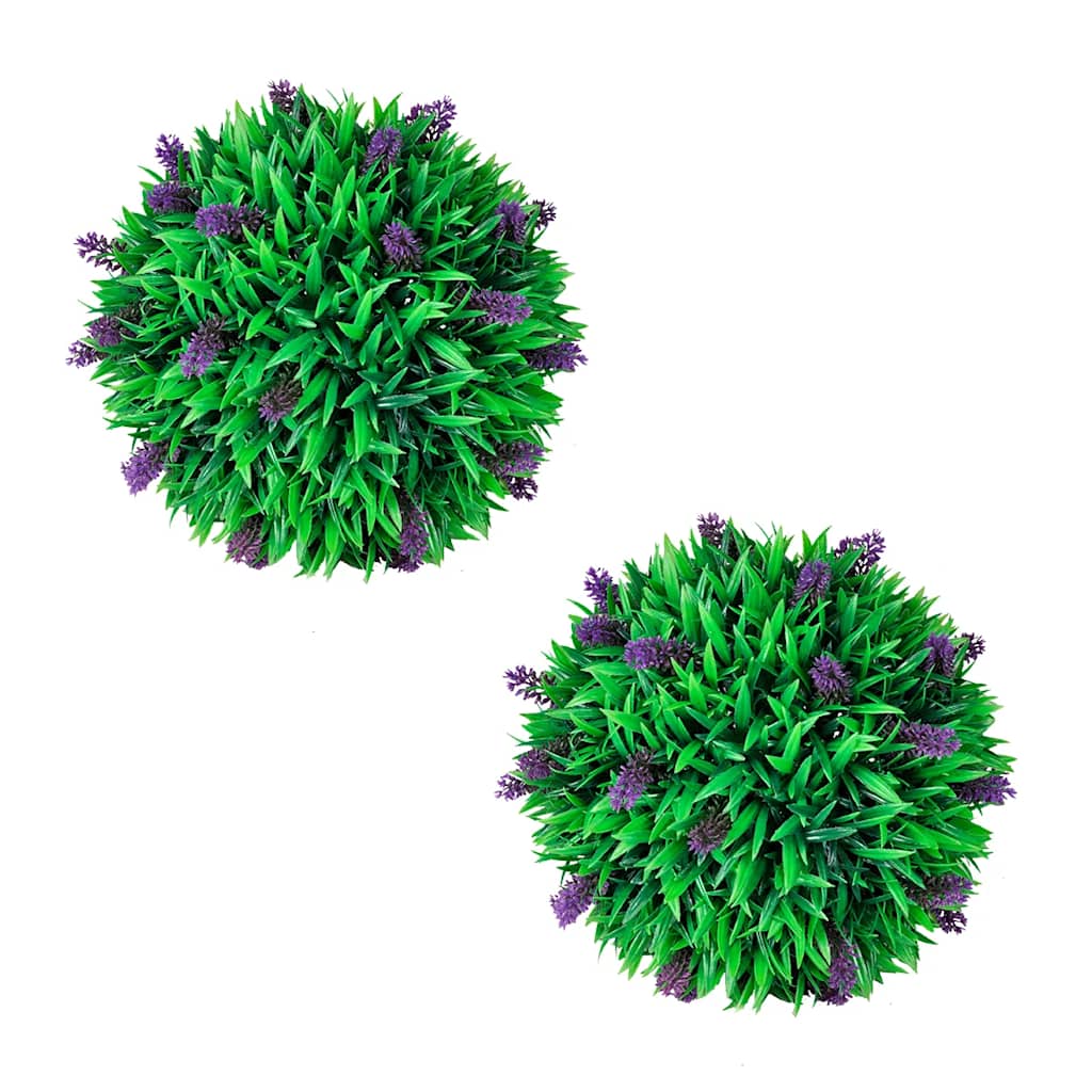 Juego de 2 bolas de boj artificial con lavanda 30 cm