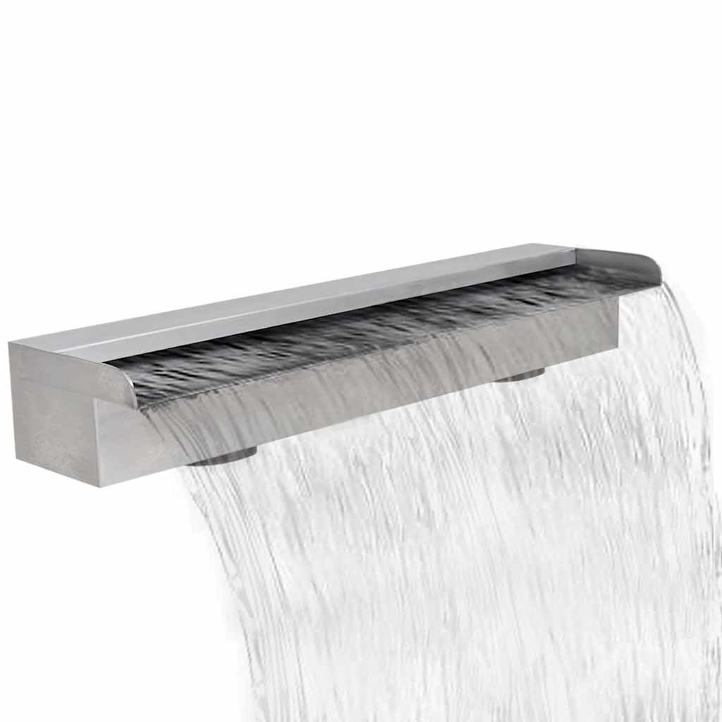 vidaXL Fuente cascada rectangular piscina acero inoxidable 60 cm