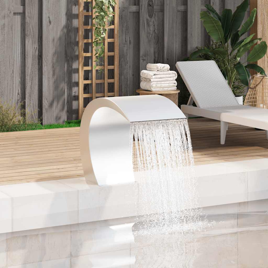 vidaXL Fuente cascada para piscina de acero inoxidable 45x30x60 cm