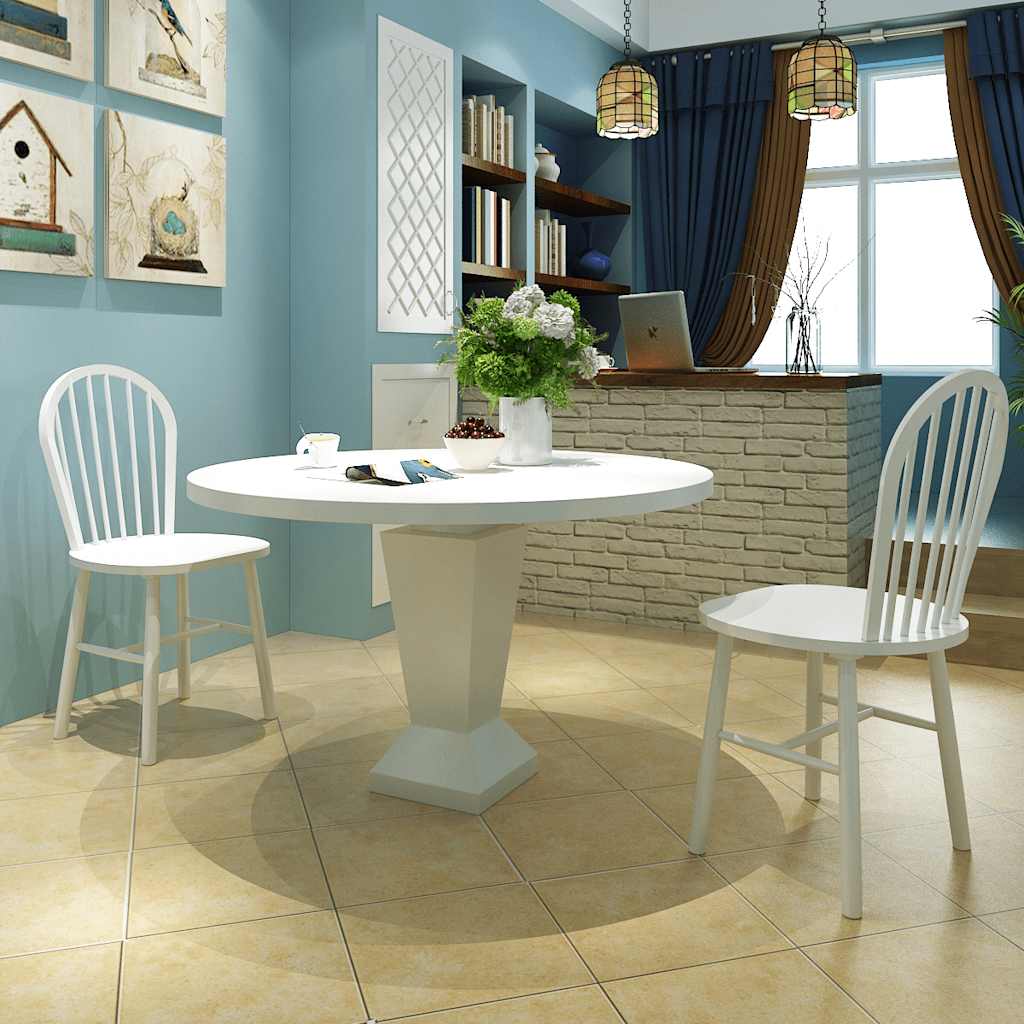 vidaXL Sillas de comedor 2 unidades madera maciza de caucho blanco