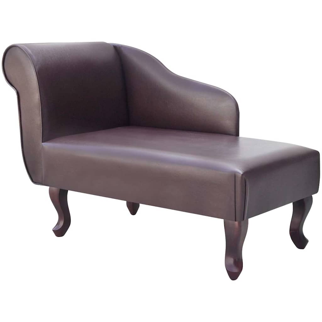 vidaXL Diván de cuero sintético marrón