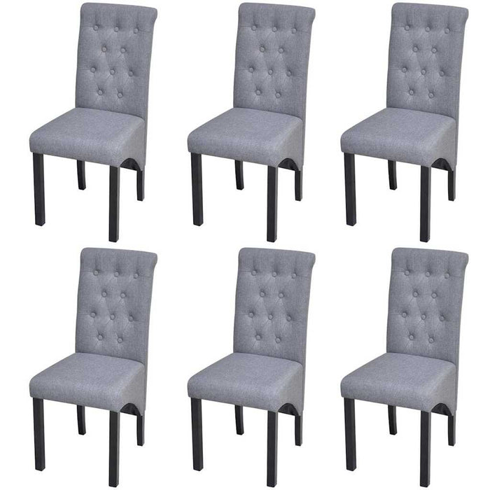 vidaXL Sillas de comedor 6 unidades de tela gris claro
