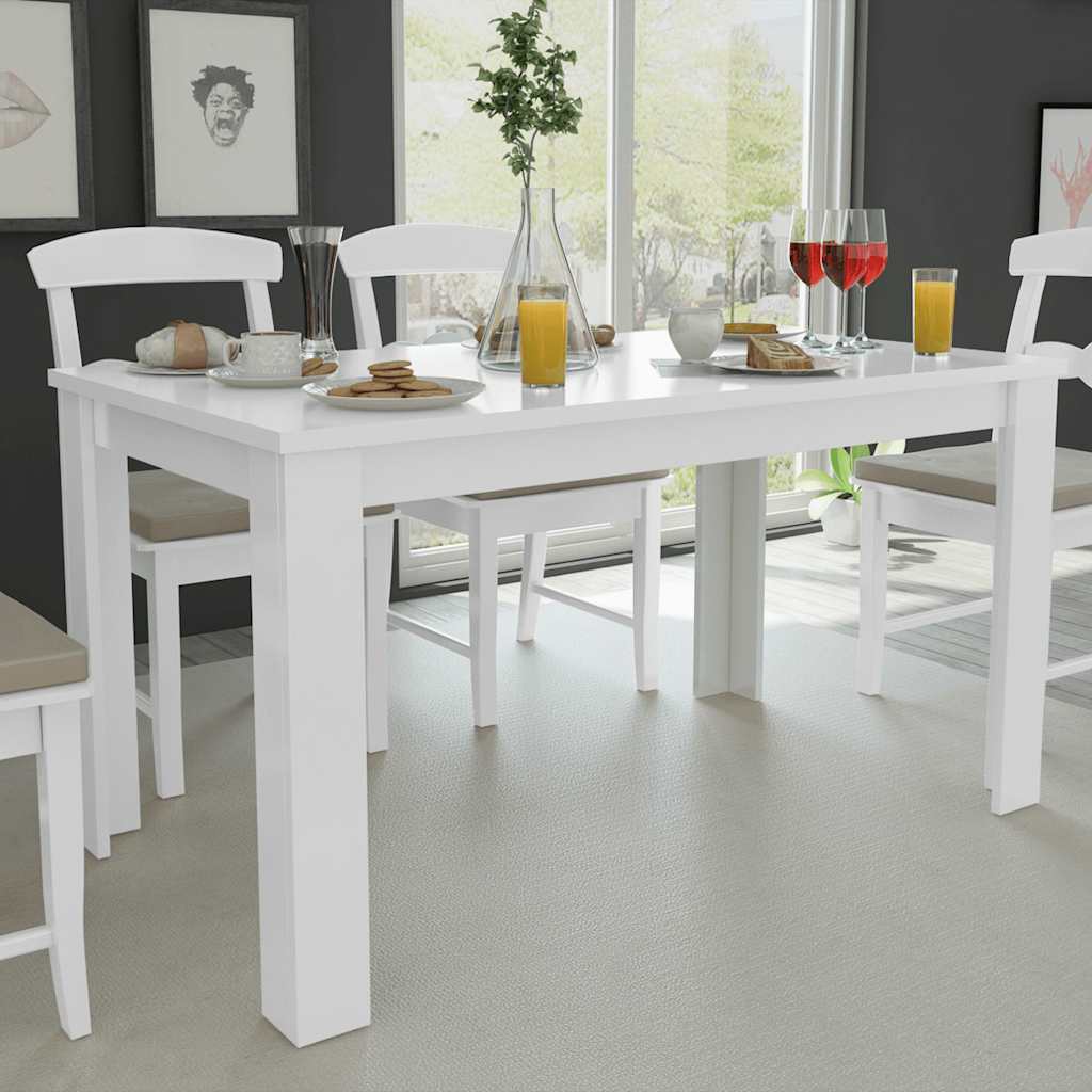 vidaXL Mesa de comedor blanca 140x80x75 cm