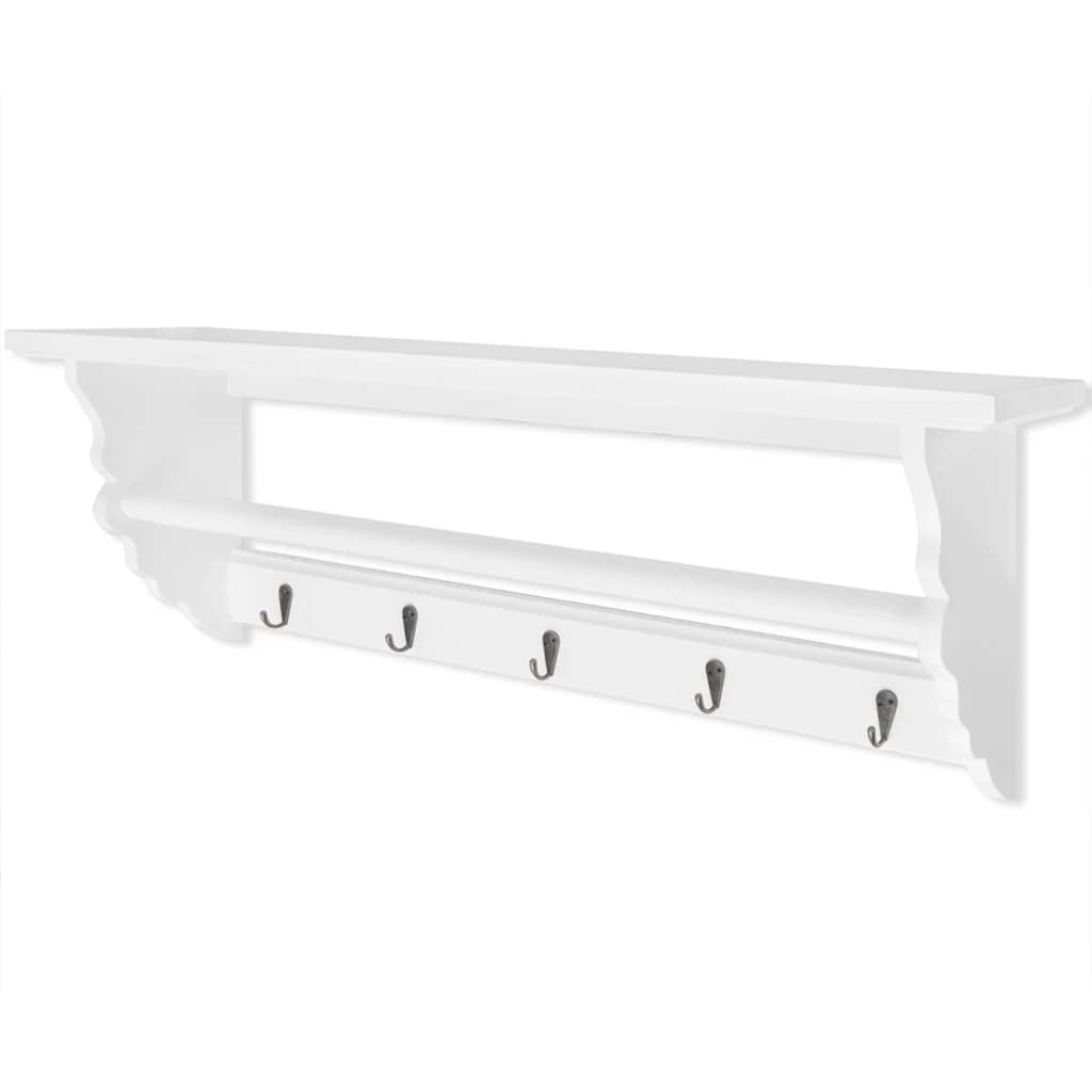 vidaXL Perchero estilo barroco MDF blanco
