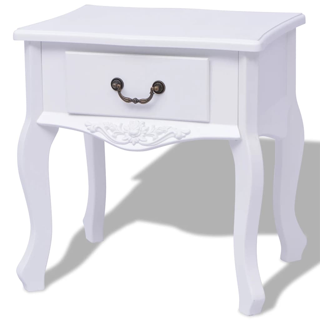 vidaXL Mesita de noche MDF blanca
